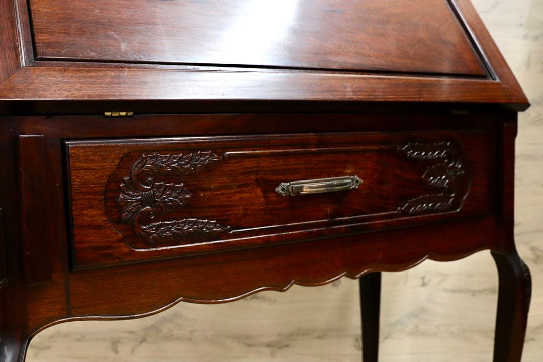 GMHH69○唐木家具 無垢材 ライティングビューロー 書斎机 什器 デスク 机