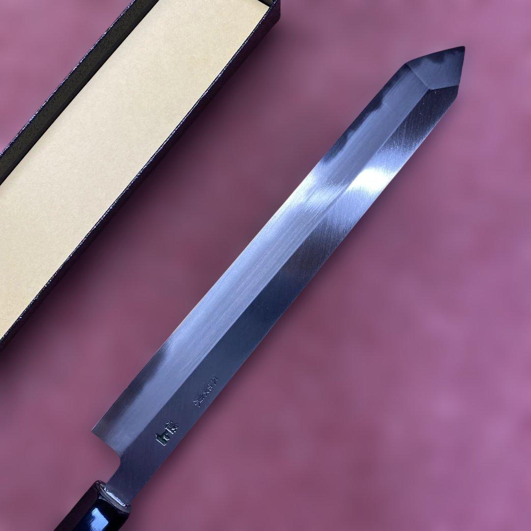 白ニ鋼　カツオ包丁 240㎜ 8寸 両刃