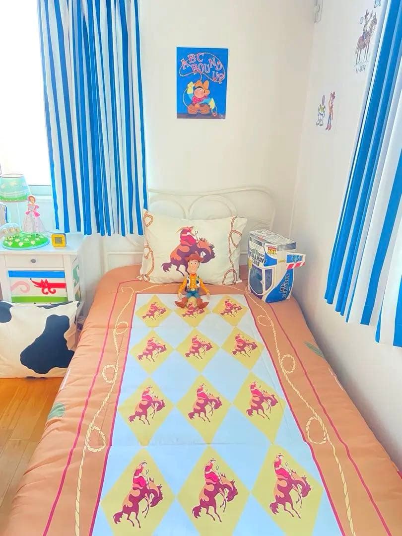 トイストーリーコレクション　ウッディ＆アンディのベッドカバー枕カバーのセット