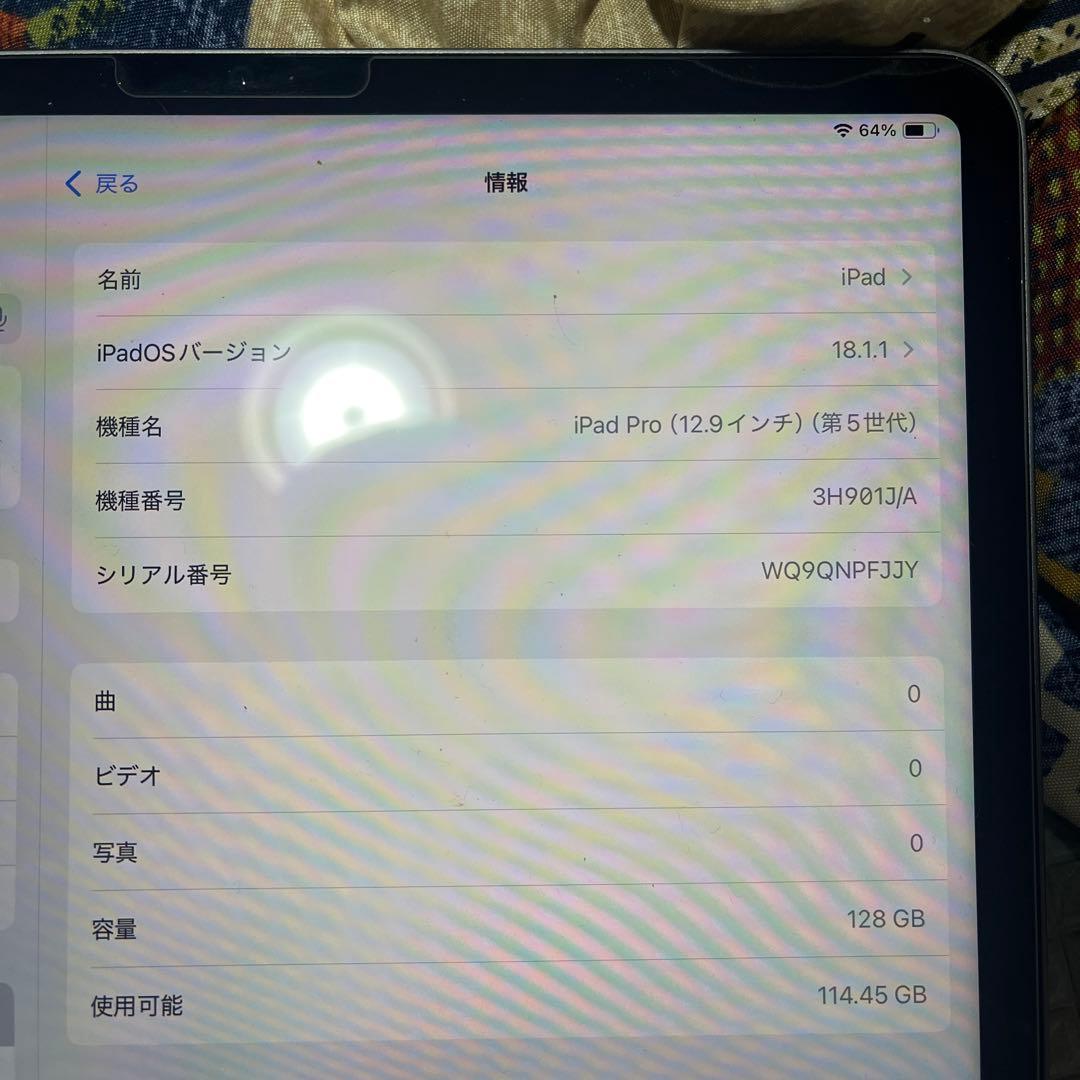 iPad Pro 12.9 第五世代 128GB Wi-Fiモデル