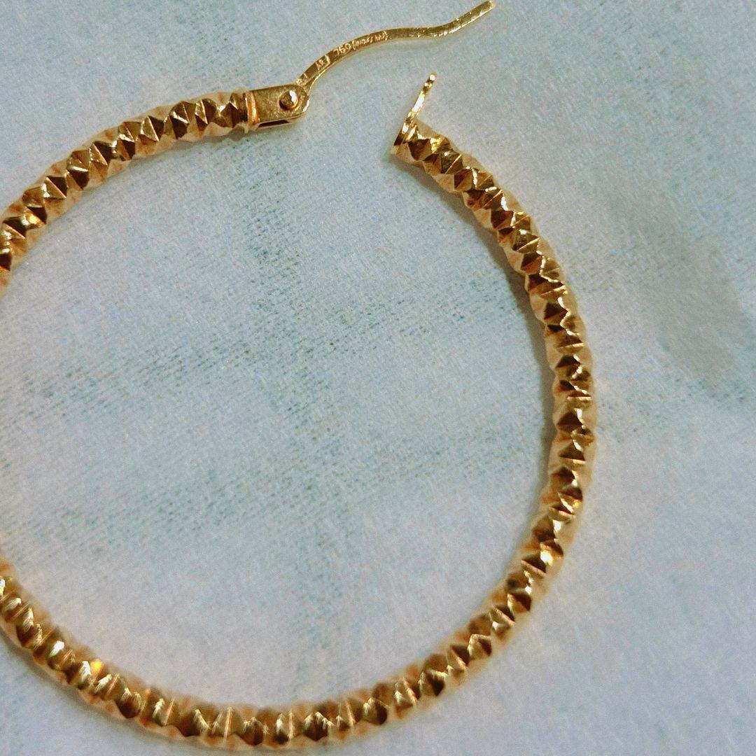 K18 フープピアス ウノアエレ フープピアス 3824 （片耳）