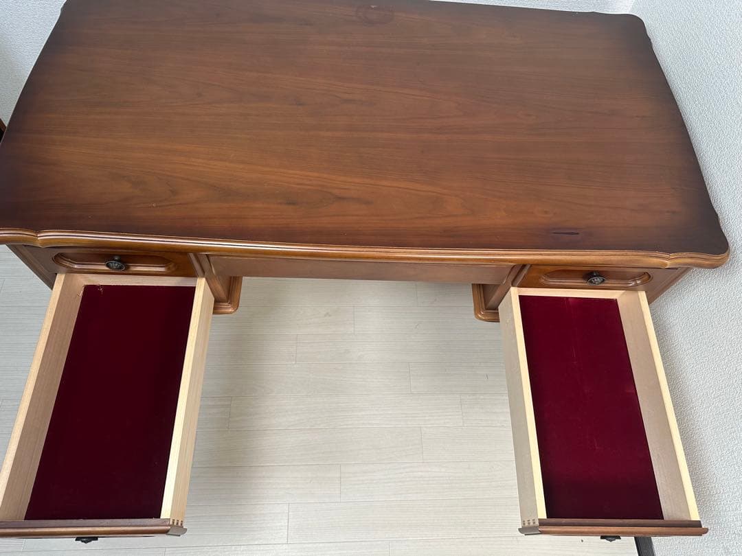 カリモク ネオクラシック デスク 5杯引き出し付き 書斎 学習机※i4※