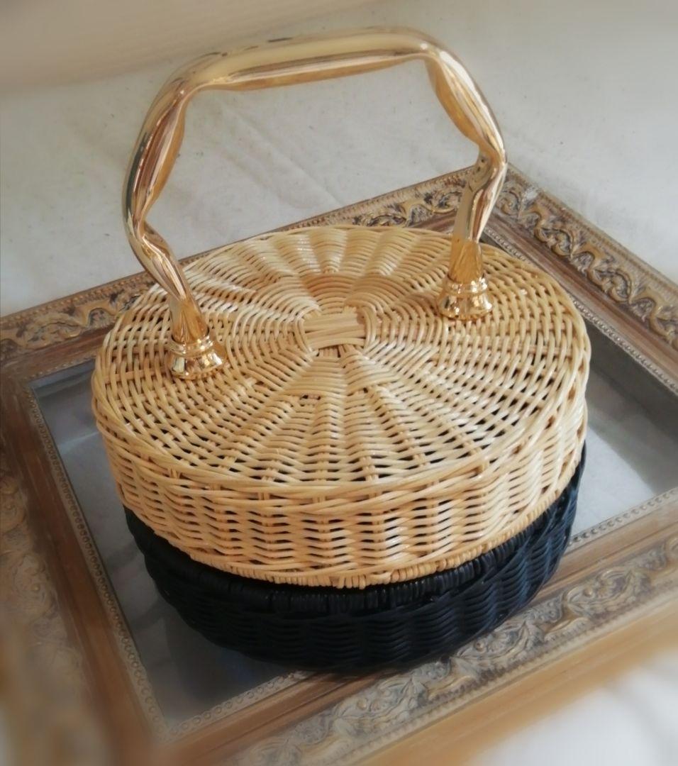 マニマリス　パンケーキ　かごバッグ 　バイカラー　シングル