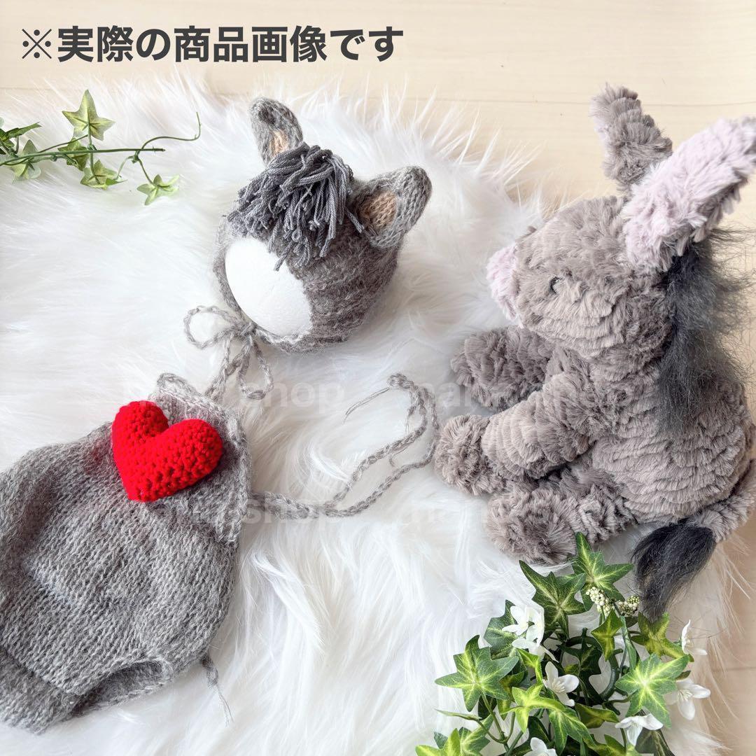 白♪馬帽子&ニューボーンフォト撮影衣装　午年　ウマボンネット　月齢フォト
