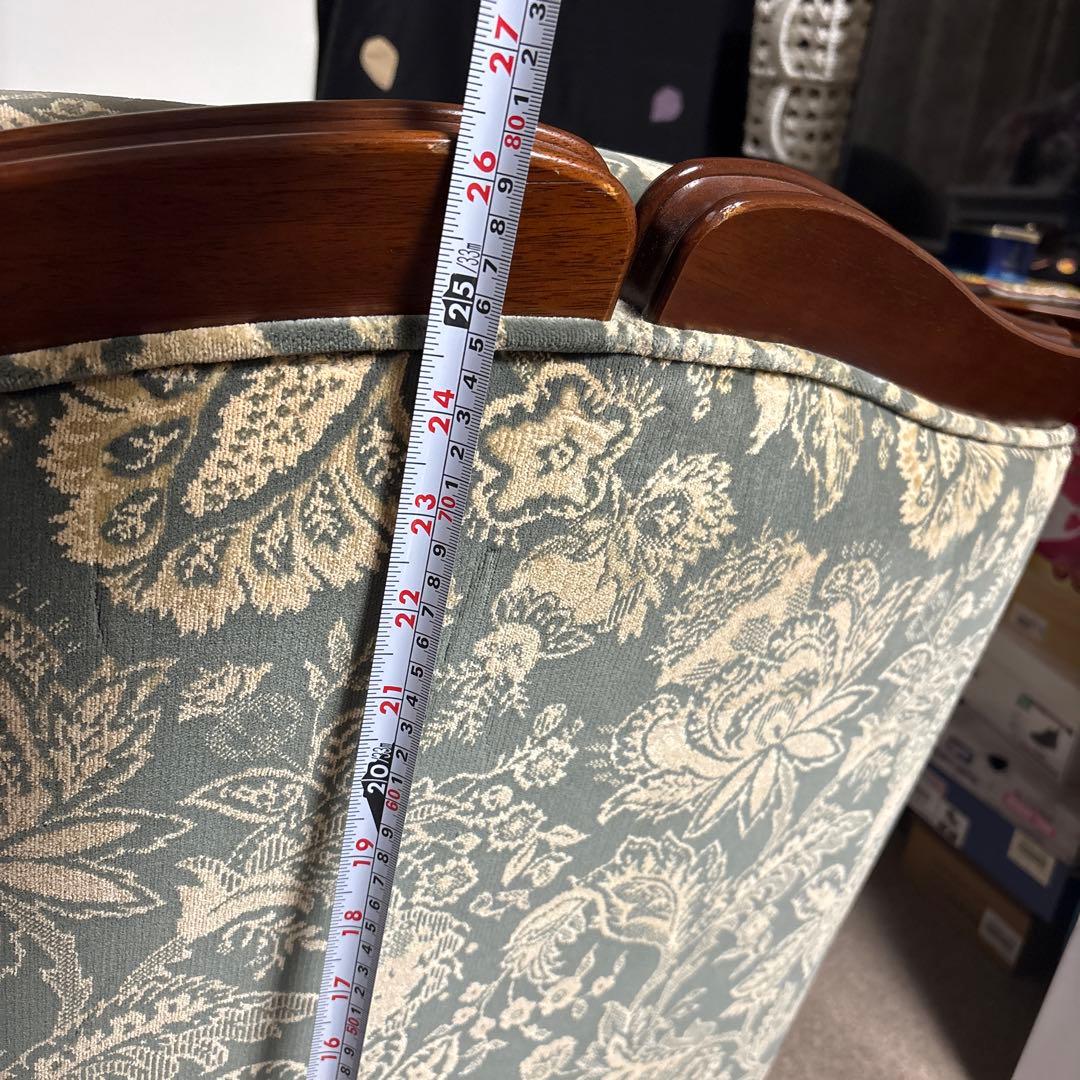 カリモク 1人掛けソファ アームチェア 花柄 ヴィンテージ