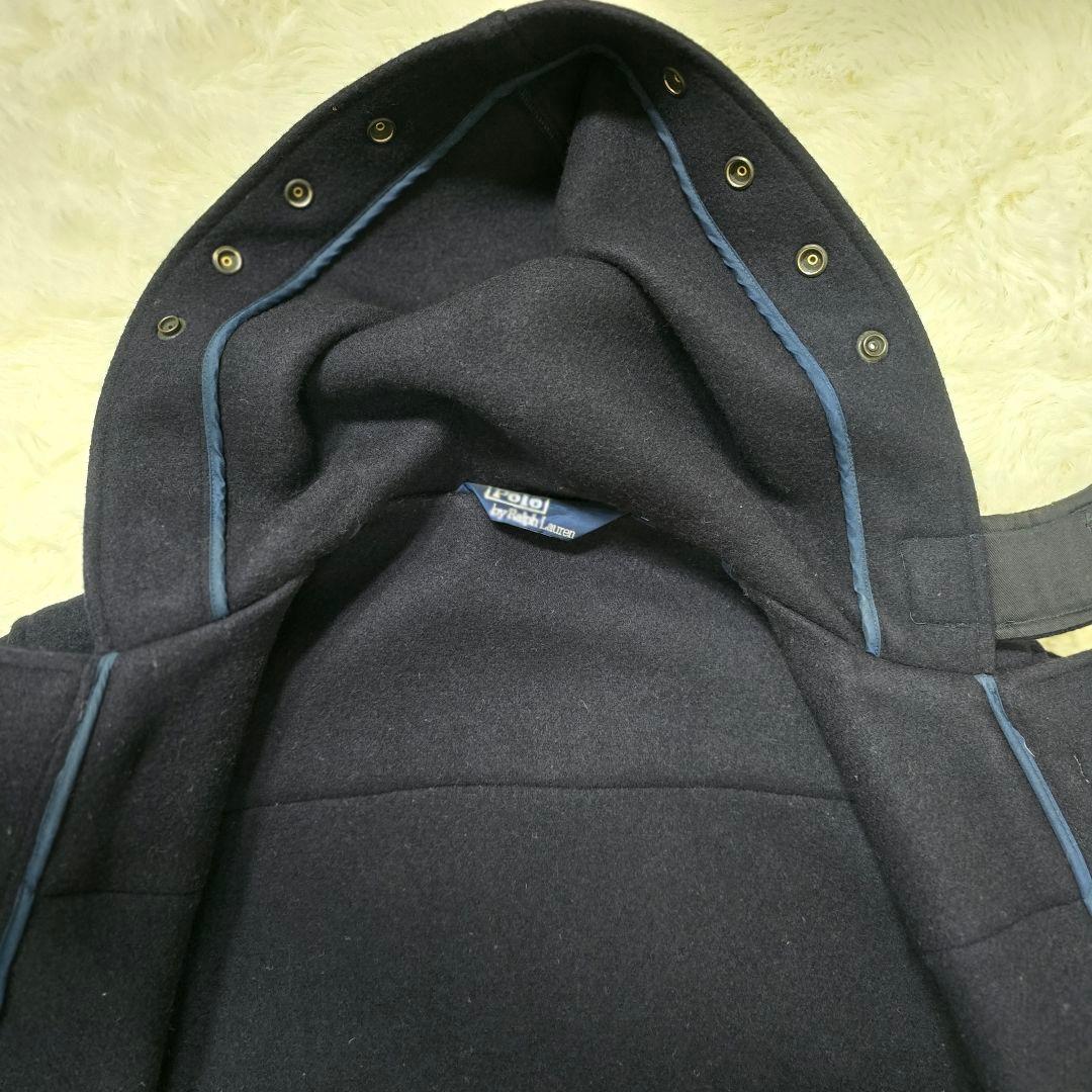 美品Polo by Ralph Lauren ダッフルコート マキシ丈 紺 L