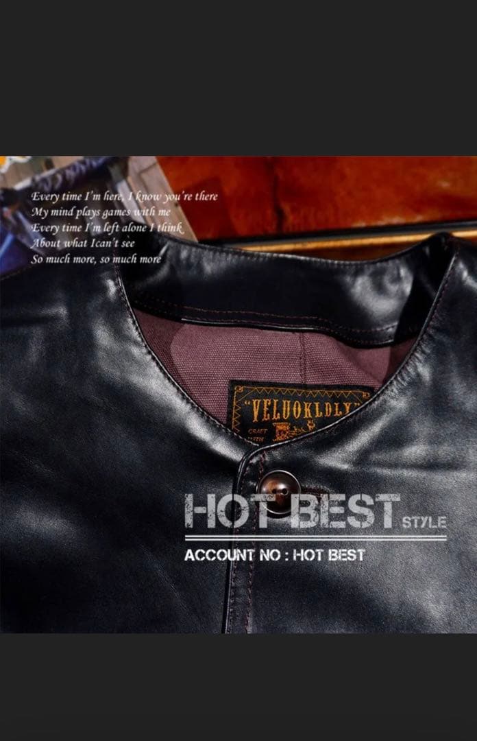 1.2mmの茶芯ホースハイド（馬革）を使用した、メンズ用レザーベストSサイズ