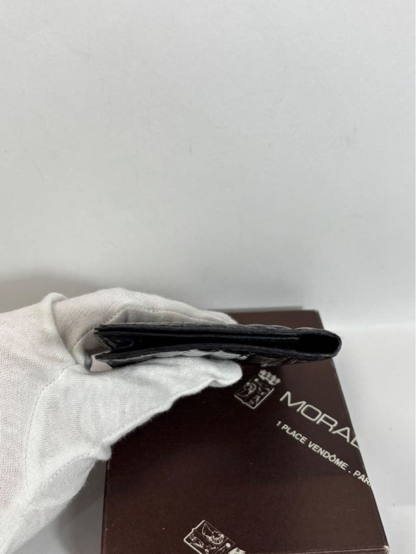 Morabito 名刺、カード入れ　クロコダイル　ブラック　モラビト