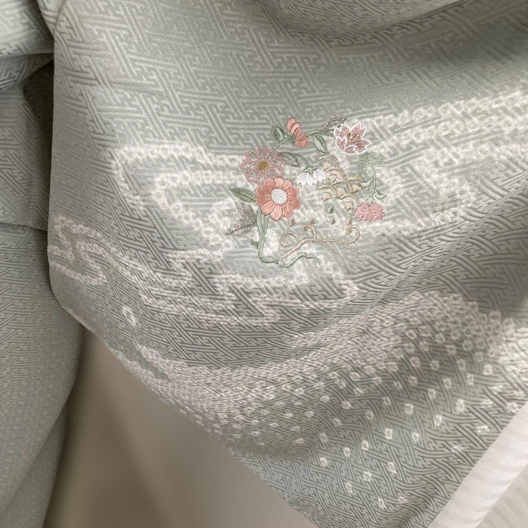 新品　三越　百貨店扱い　汕頭刺繍　相良　花丸文様　絞り　人気色