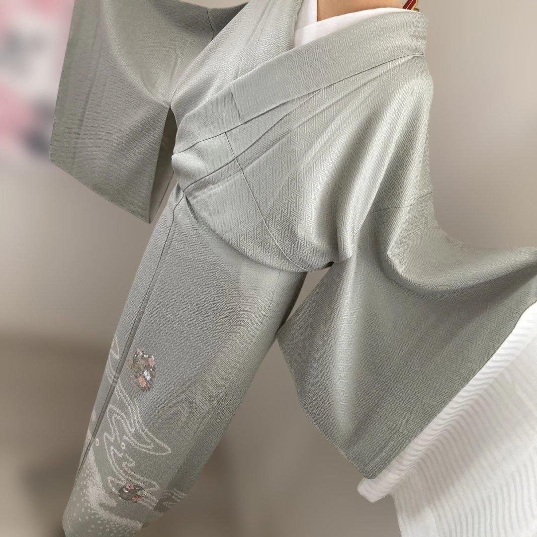 新品　三越　百貨店扱い　汕頭刺繍　相良　花丸文様　絞り　人気色