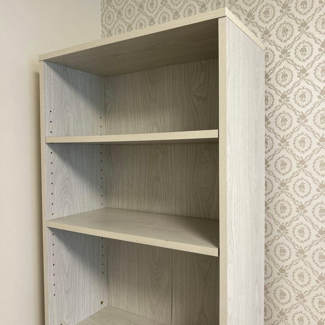 ホワイト 5段シェルフ 合板製