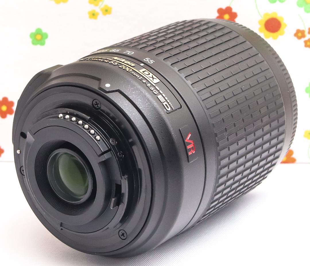 美品 ニコン Nikon AF-S 55-200m☆望遠レンズ☆レンズフード付
