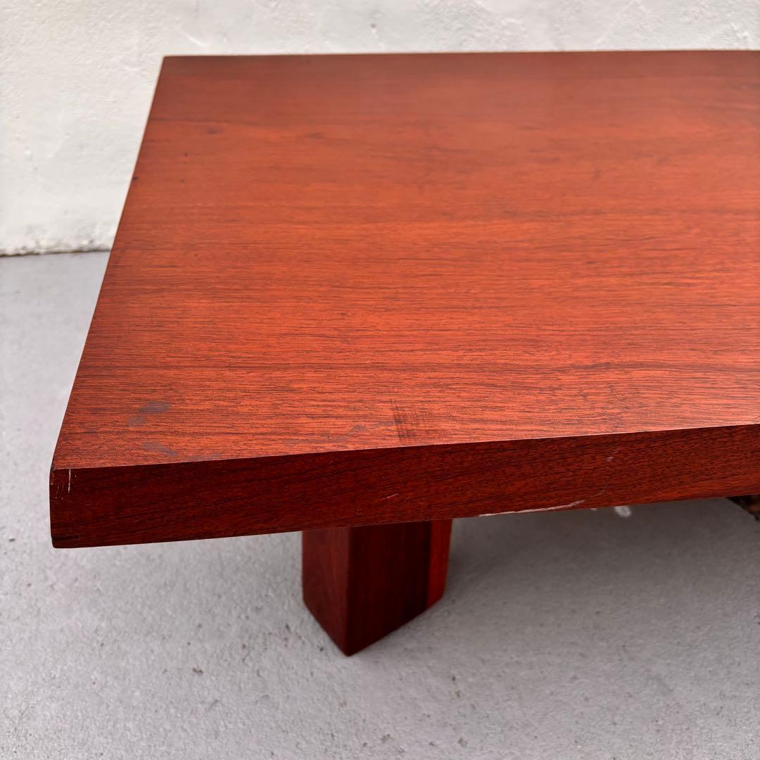 アンティーク 無垢材 一枚板センターテーブル 硬質で重厚な一枚板　ローテーブル