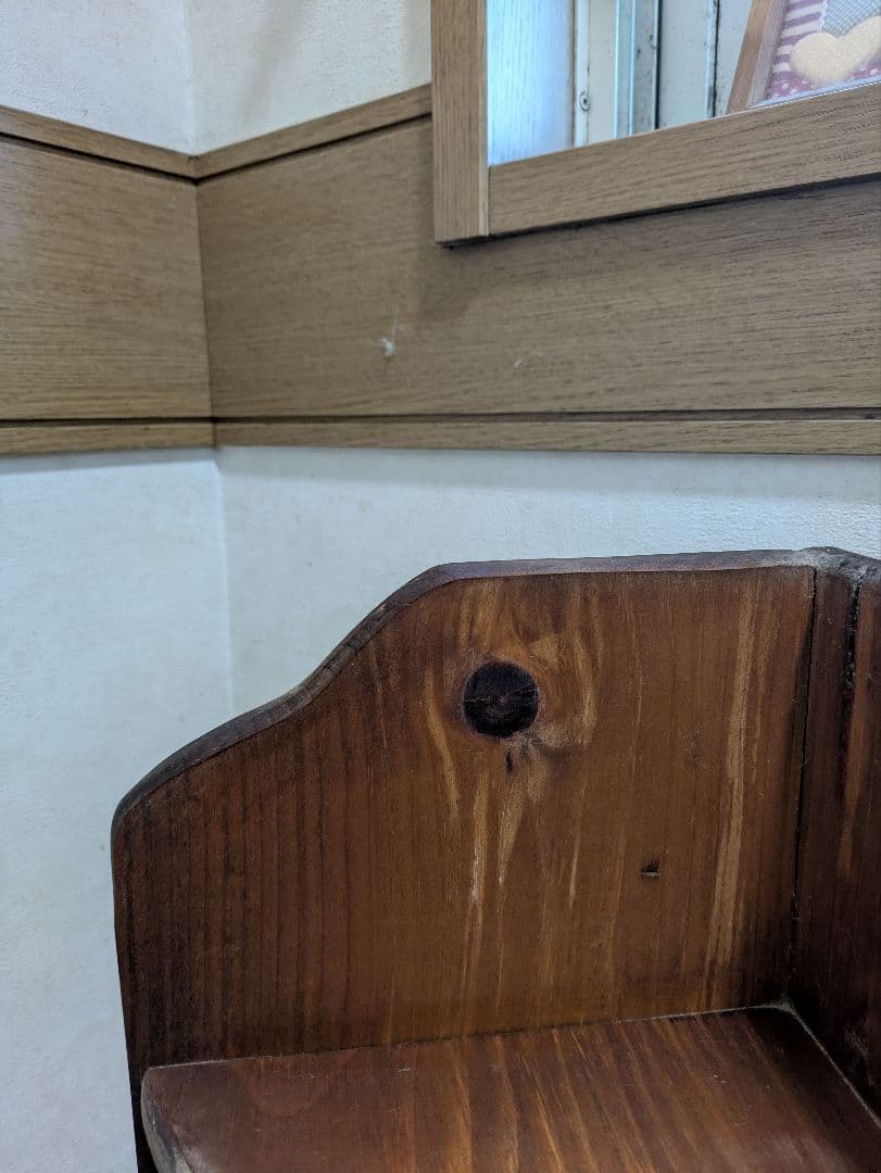 ハートくり抜き木製コーナーラック　4段