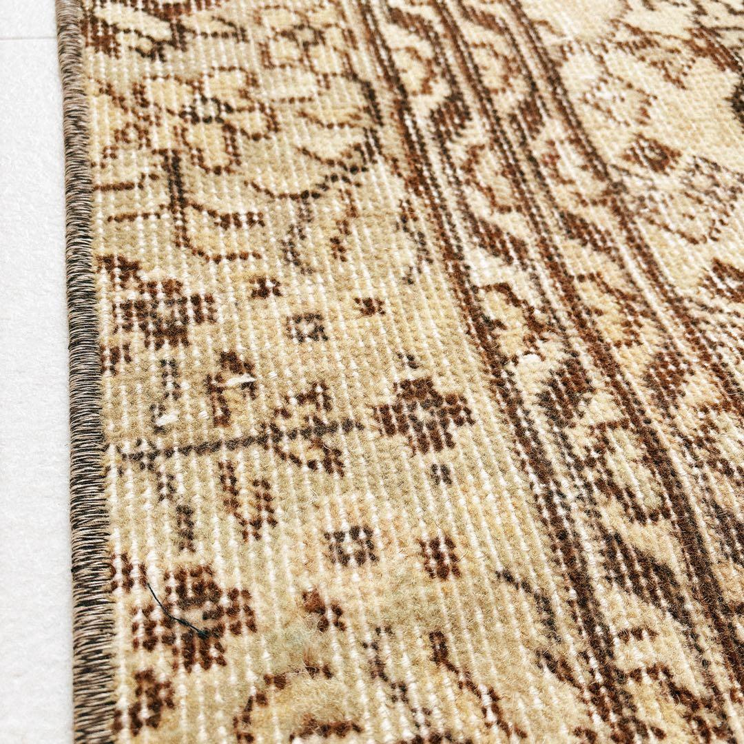 LEI　トルコ　大判　ヴィンテージラグ　ベージュ　ブラウン　グリーン