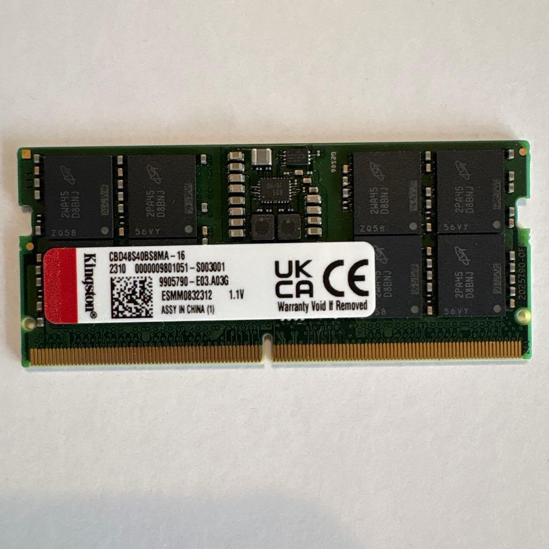 ノートPC用メモリ DDR5 32GB（16GB×2枚）4800MT/s