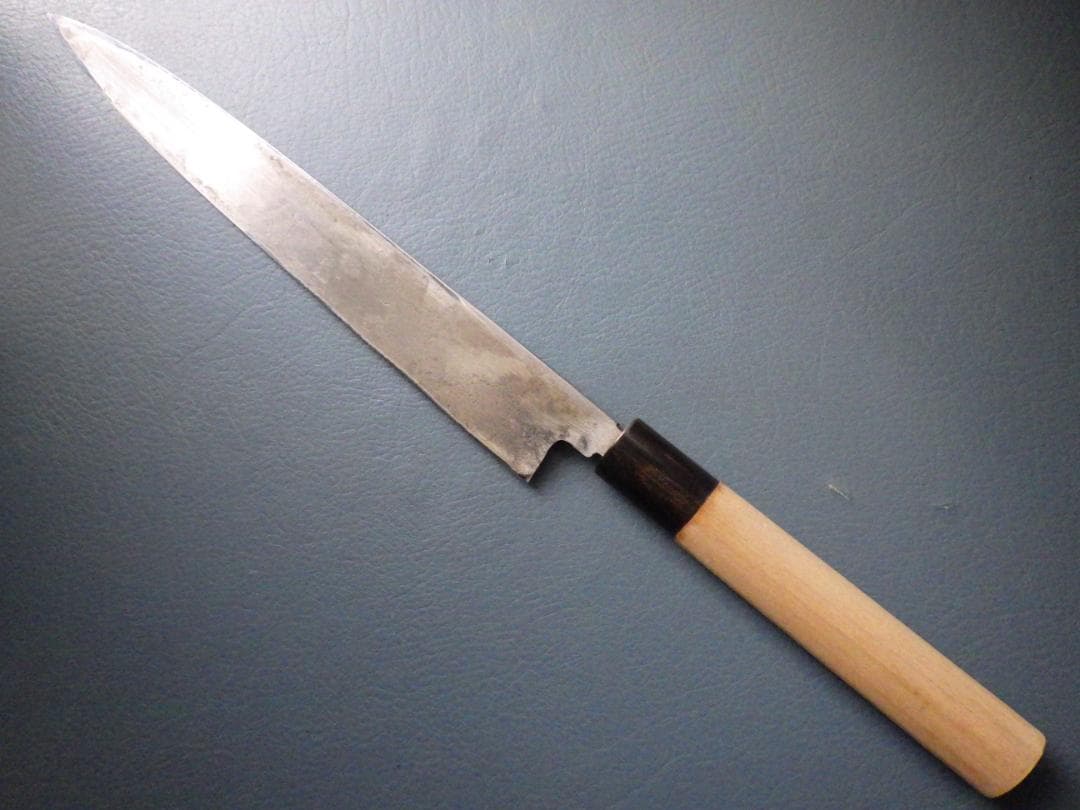 b*6様 京都/有次・特製/柳刃刺身包丁★黒水牛柄・霞手研ぎ済み★