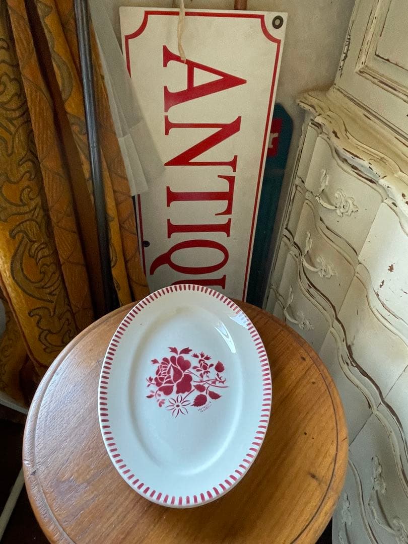 murakawa 陶器　リュネビル　オーバル　楕円形　大皿　薔薇　ラヴィエ