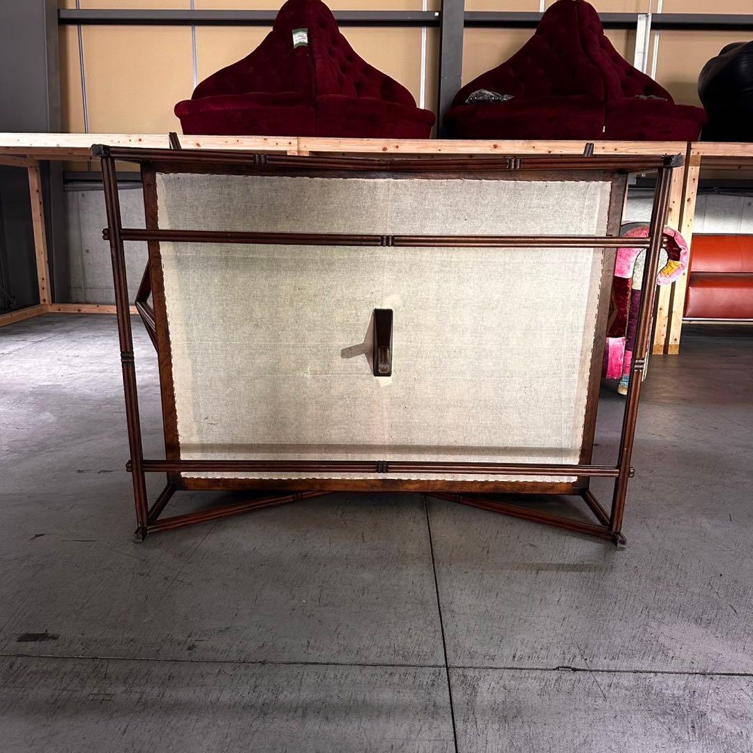 2人掛けソファ エスニック柄 ラタン調フレーム F071