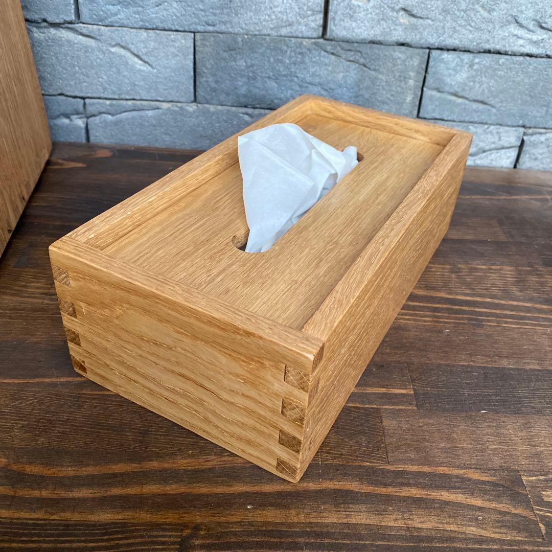 木製ブックスタンドとティッシュボックス ホワイトオーク無垢　オーダー品2点