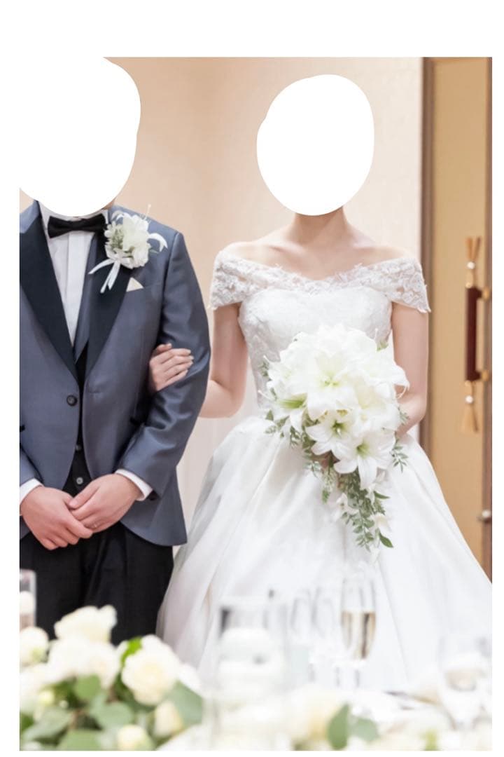 カサブランカ ブライダルブーケとブートニアセット アーティフィシャルフラワー