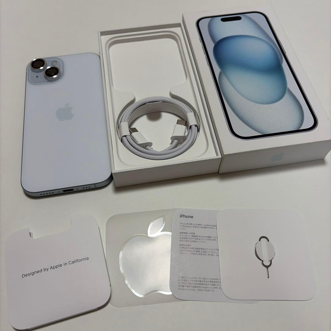 iPhone15 128gb ブルー　中古 ノーリビルド　Apple Store