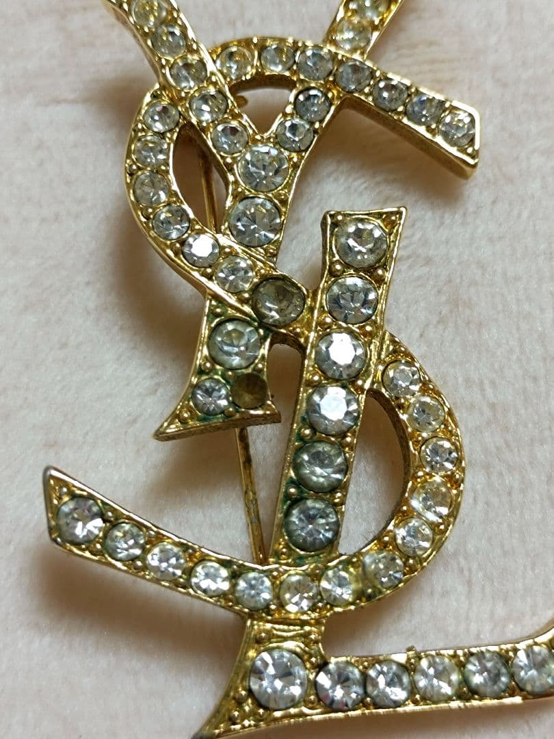 YSL クリスタルブローチ