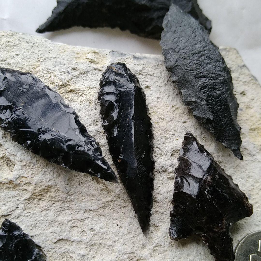 縄文時代石器　模写　　黒曜石　サヌカイト　　　210　パワーストーン