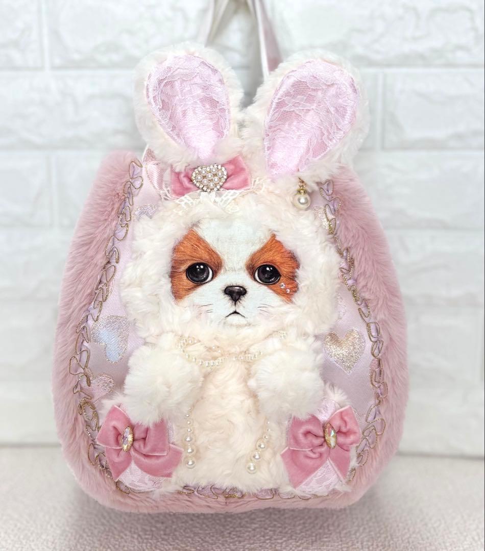 あ*き様 コヤンイサムチョン　ハンドメイド　ファーバッグピンク　アンコちゃん　白