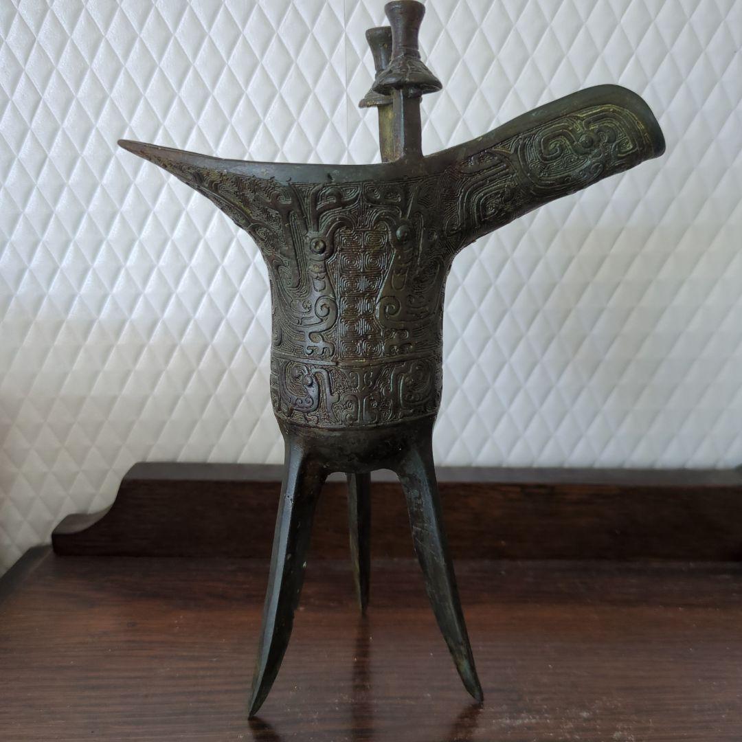 骨董　爵　しゃく　古青銅器 酒器　茶道具　茶道　アンティーク