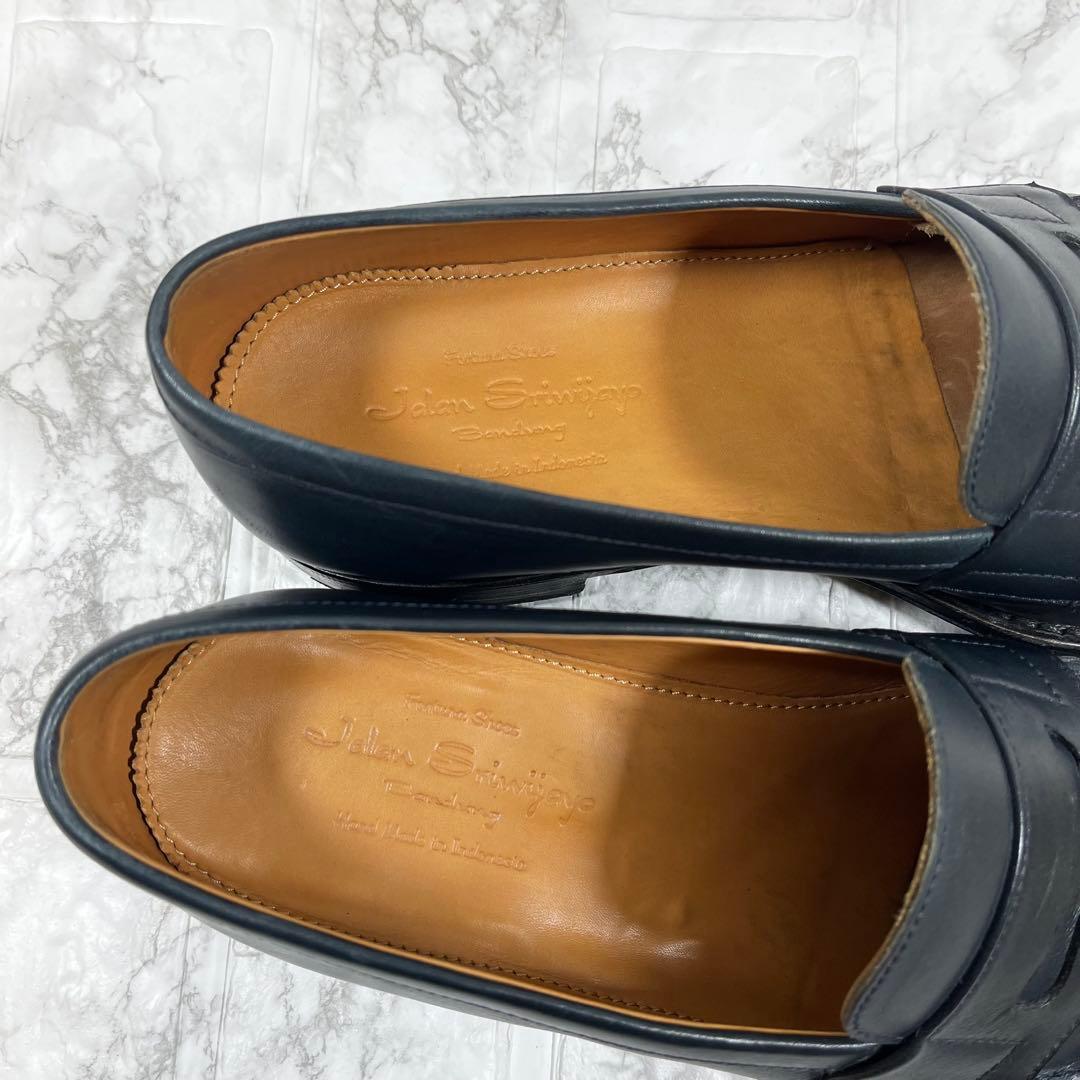 【美品】ジャランスリワヤ 98589 18045 ローファー　ネイビー