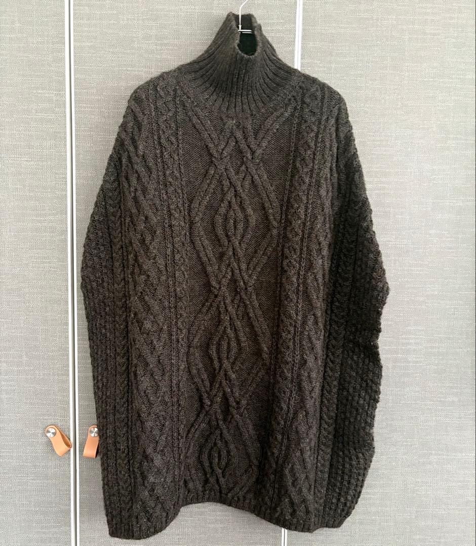 【美品❣️】Chloéアルパカウール　ケーブルニットポンチョ