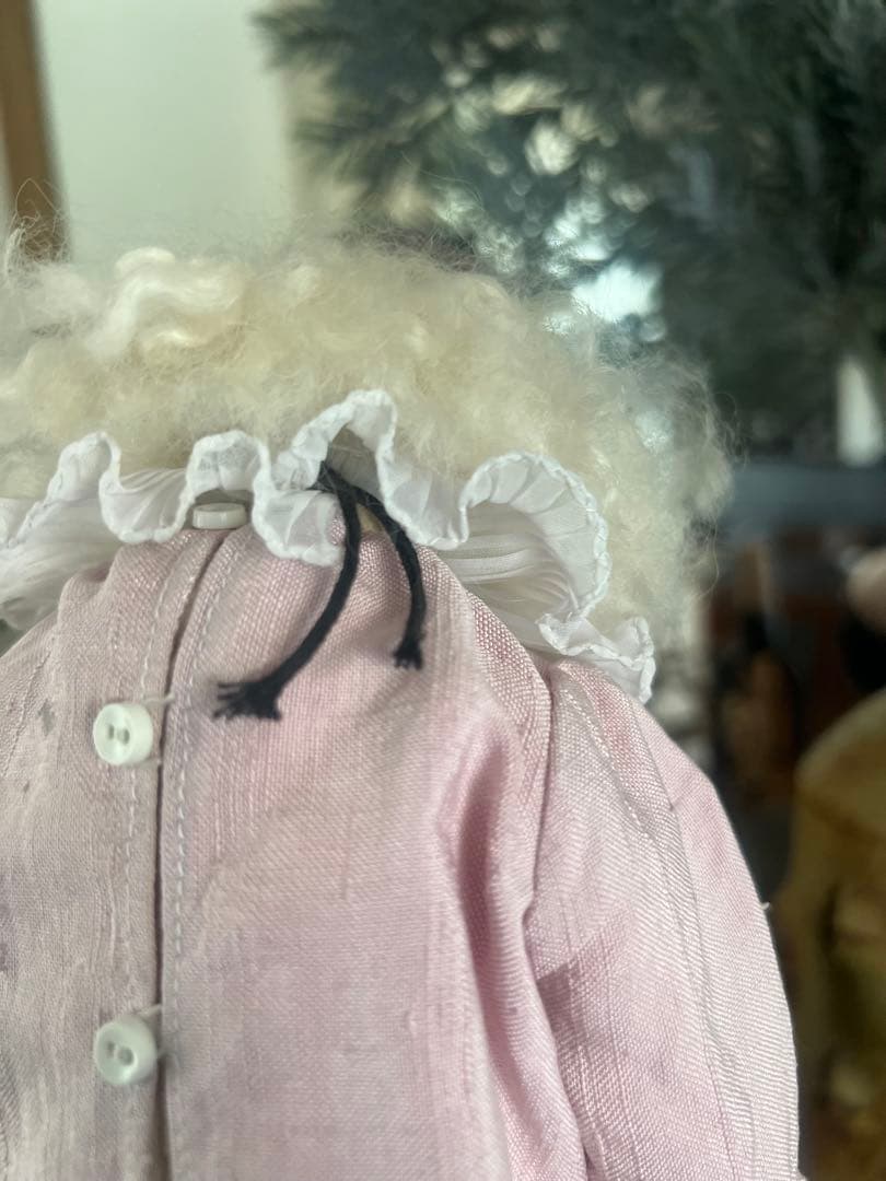 人形 ピンクの布製ピエロ人形