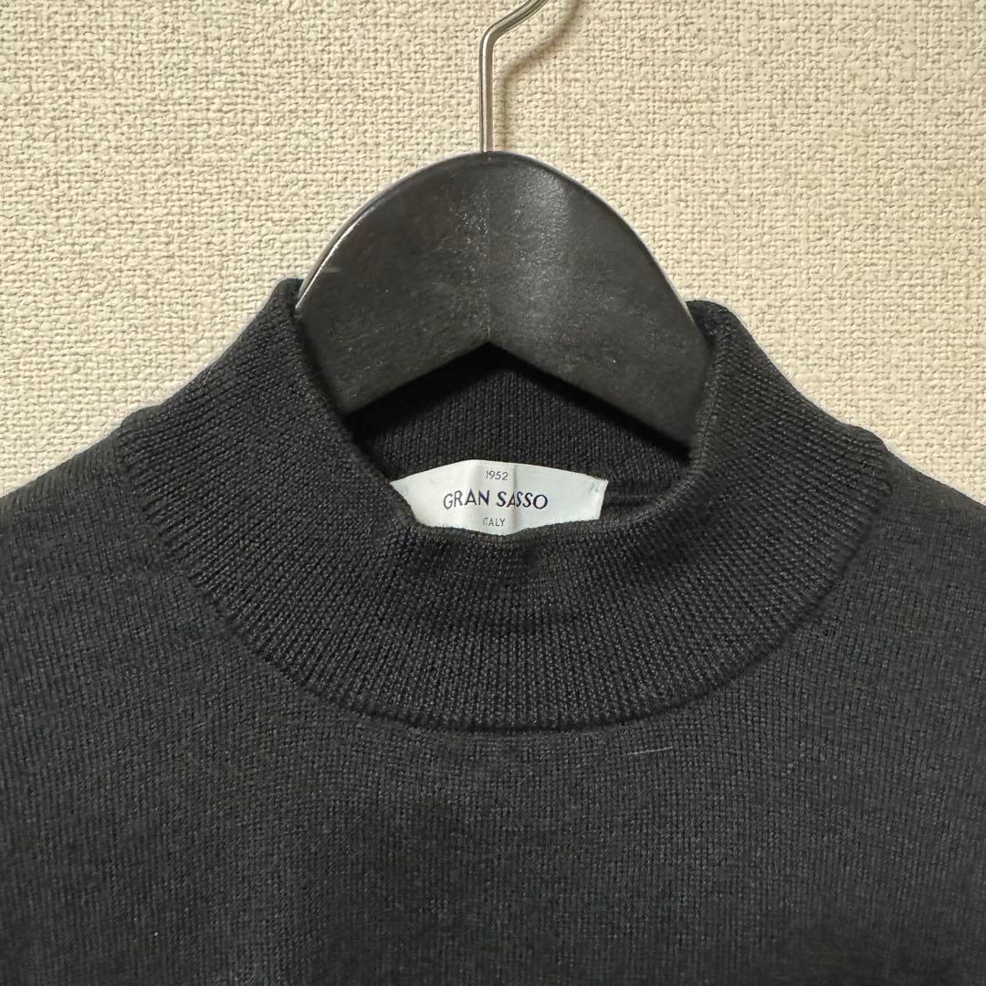 GRAN SASSO/グランサッソ 12ゲージ モックネックニット ブラック