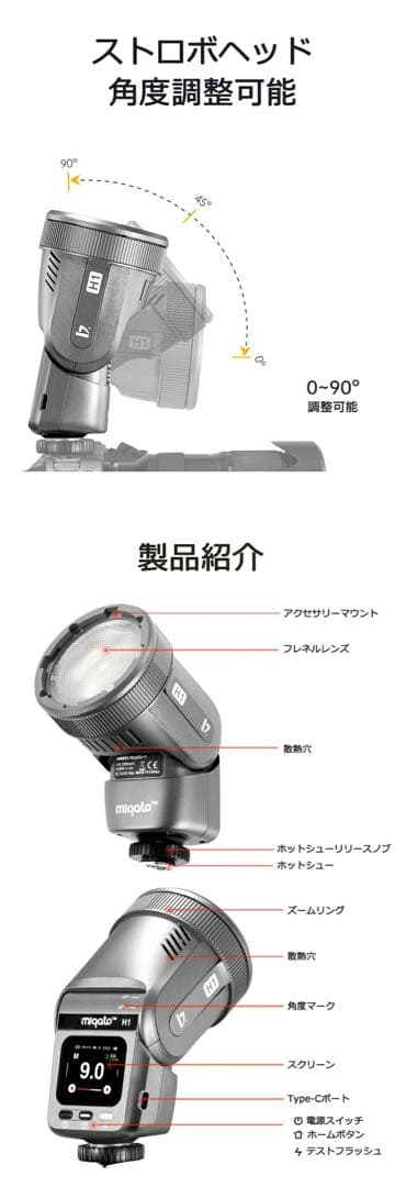 [z412]JINBEI H1 LEDスピードライト