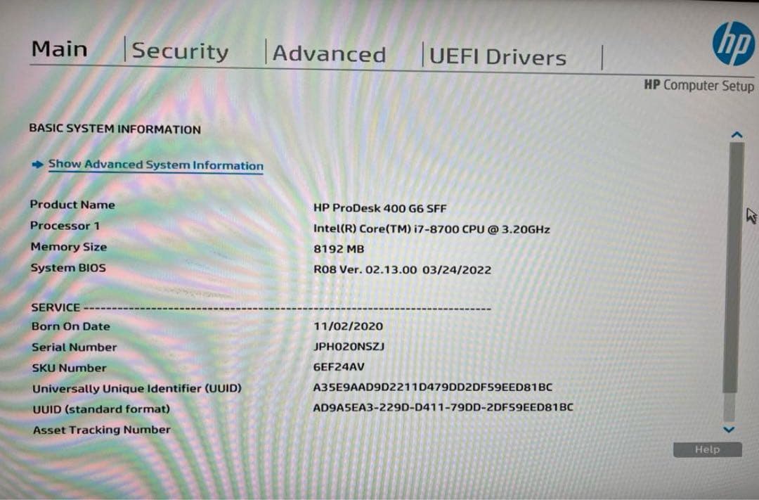 Windowsデスクトップ ProDesk 400 G6 SFF