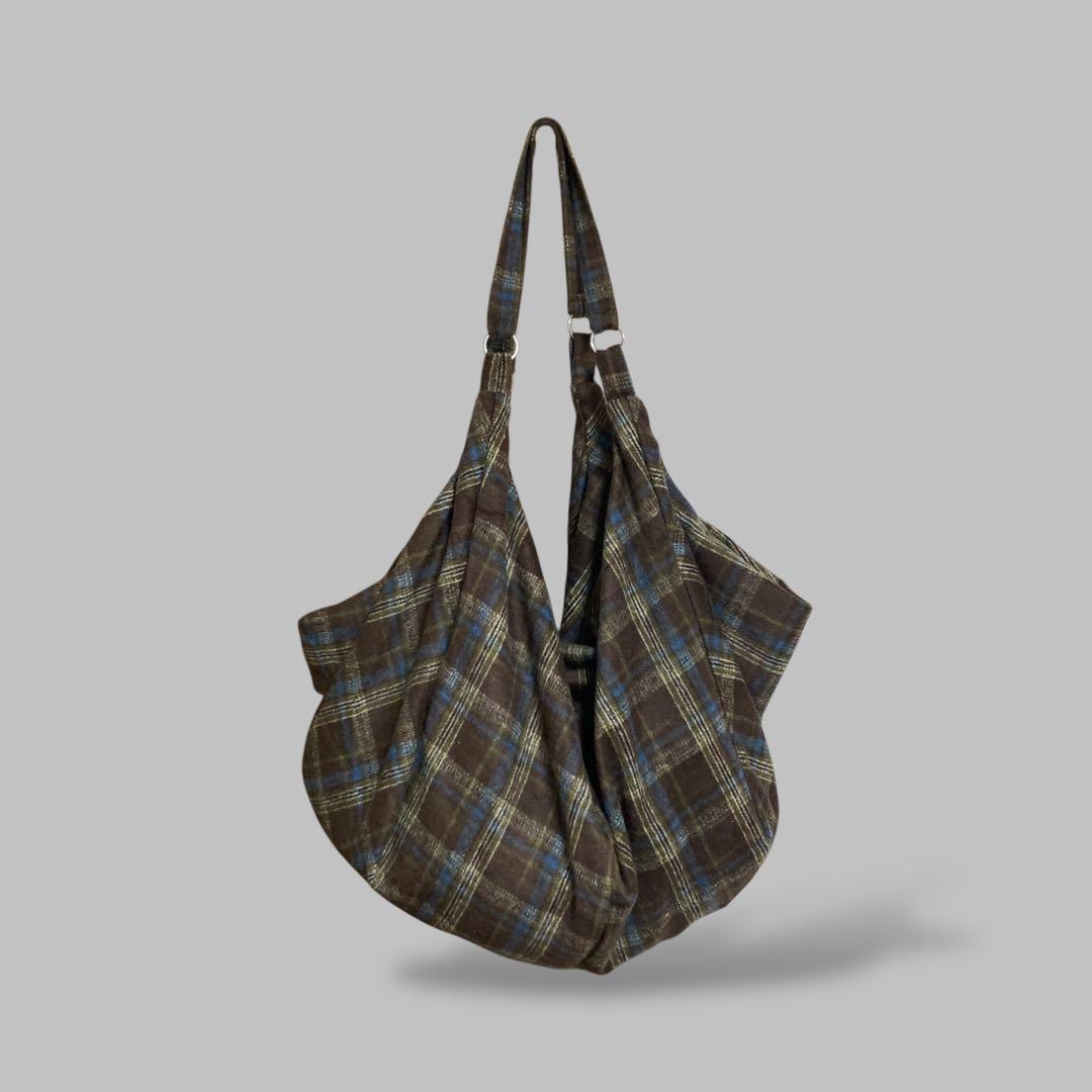 最終値下げ CHECK BAG (BROWN&BLUE) 3127B