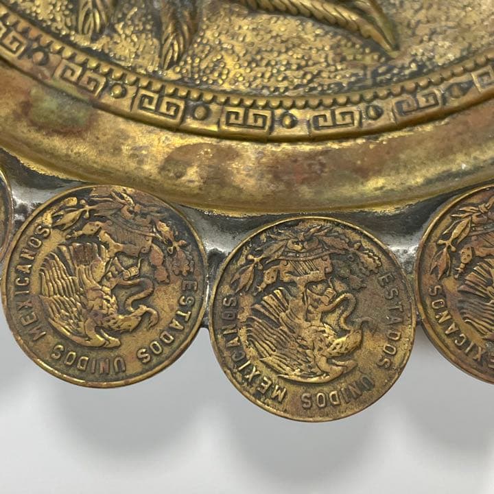 ビンテージ アンティーク 灰皿 メキシコ 貨幣  インディアン 硬貨