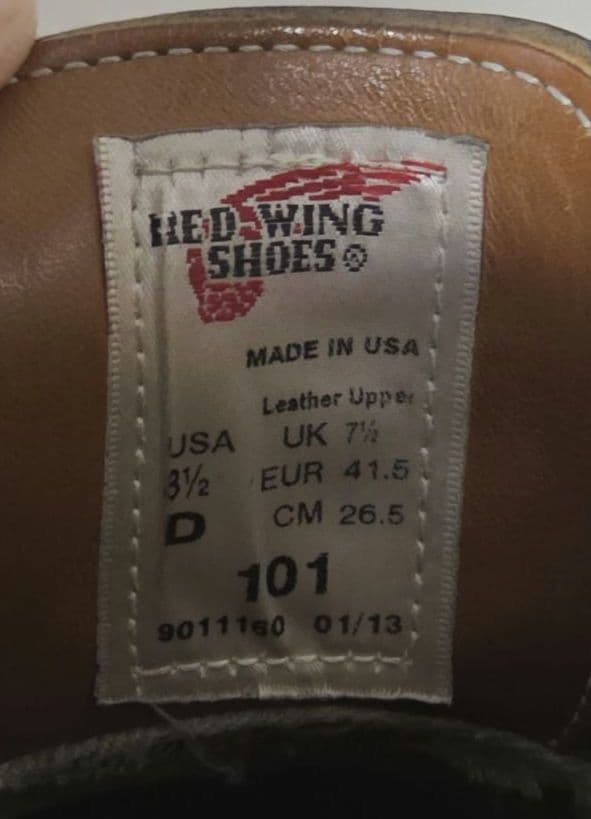 RED WING 【レッドウィング】ポストマン 101 US8.5 26.5cm