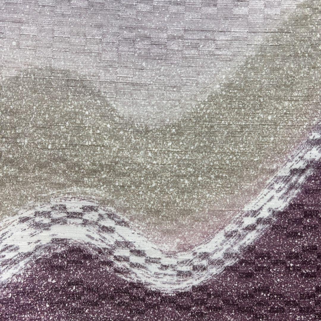 紬地　たたき染め　流線　付け下げ　着物　024a p