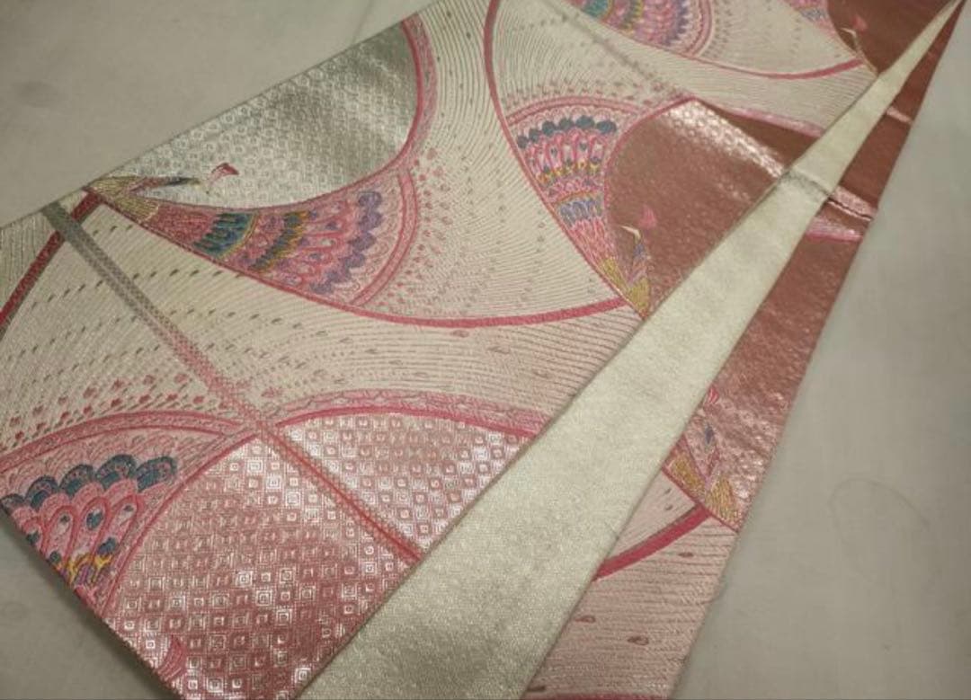 振袖 フルセット6点サイズM〜Ｌ駒刺繍　御所車花文　暈し染め　金彩正絹