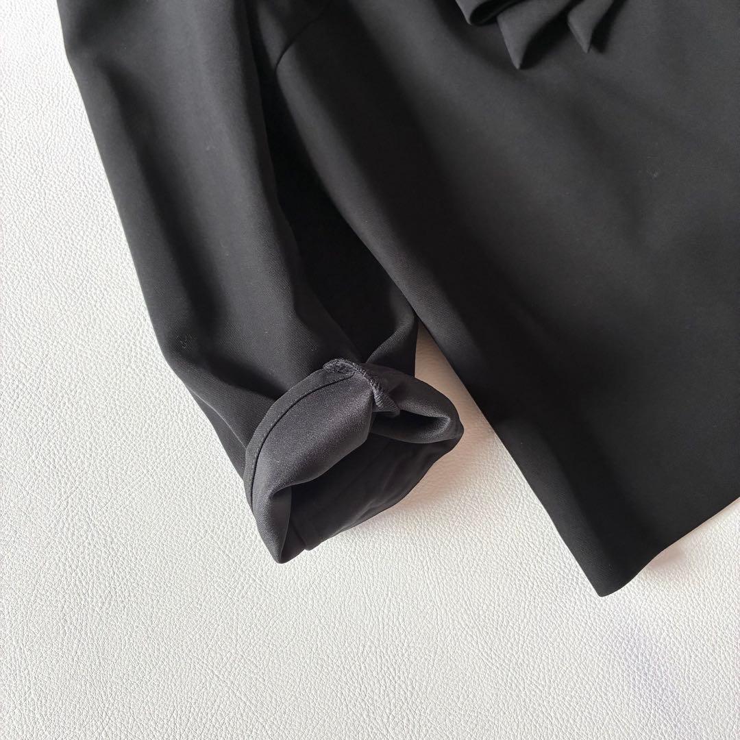 ボーダーズアットバルコニー　パールボウタイ ブラウス　ブラック　36