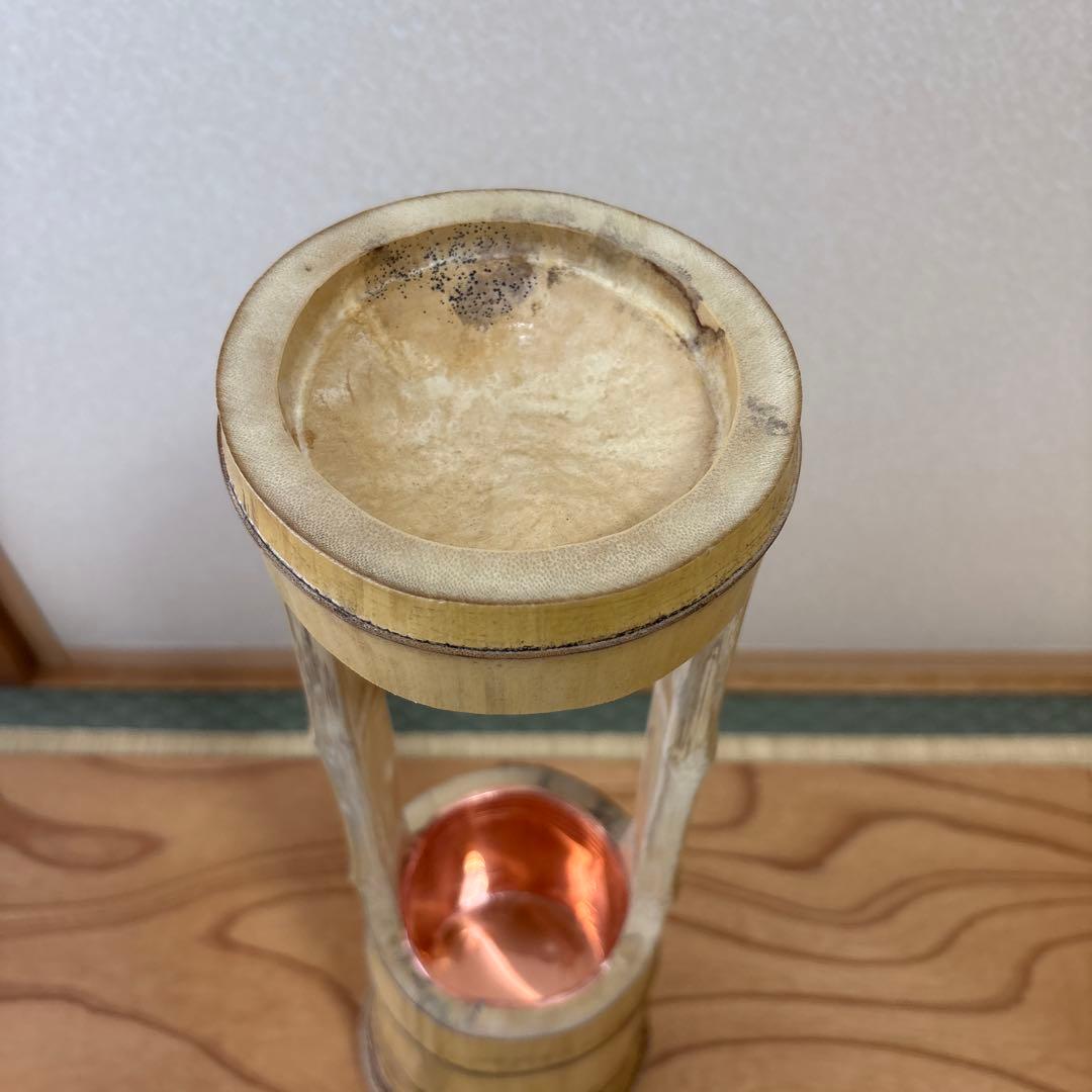 85 美品　根付き　一重切り　一重切　竹花入れ華道具　池坊