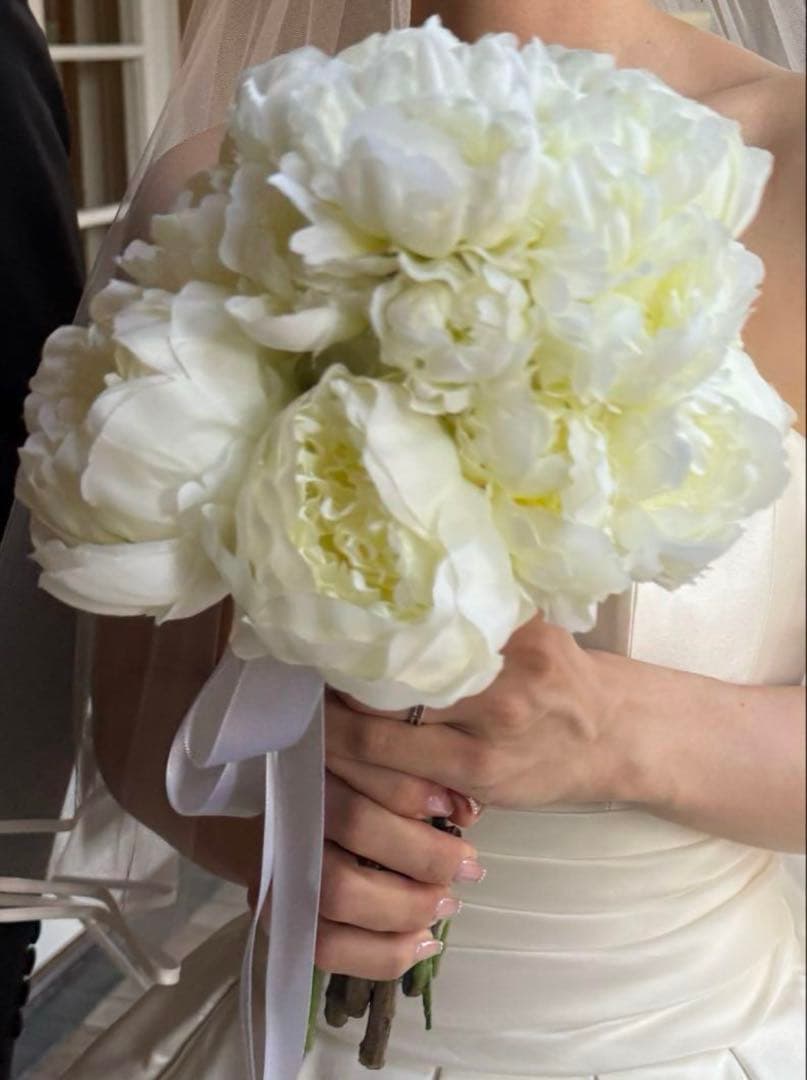 ブーケ ブートニア付 アーティフィシャルフラワー 芍薬 ピオニー