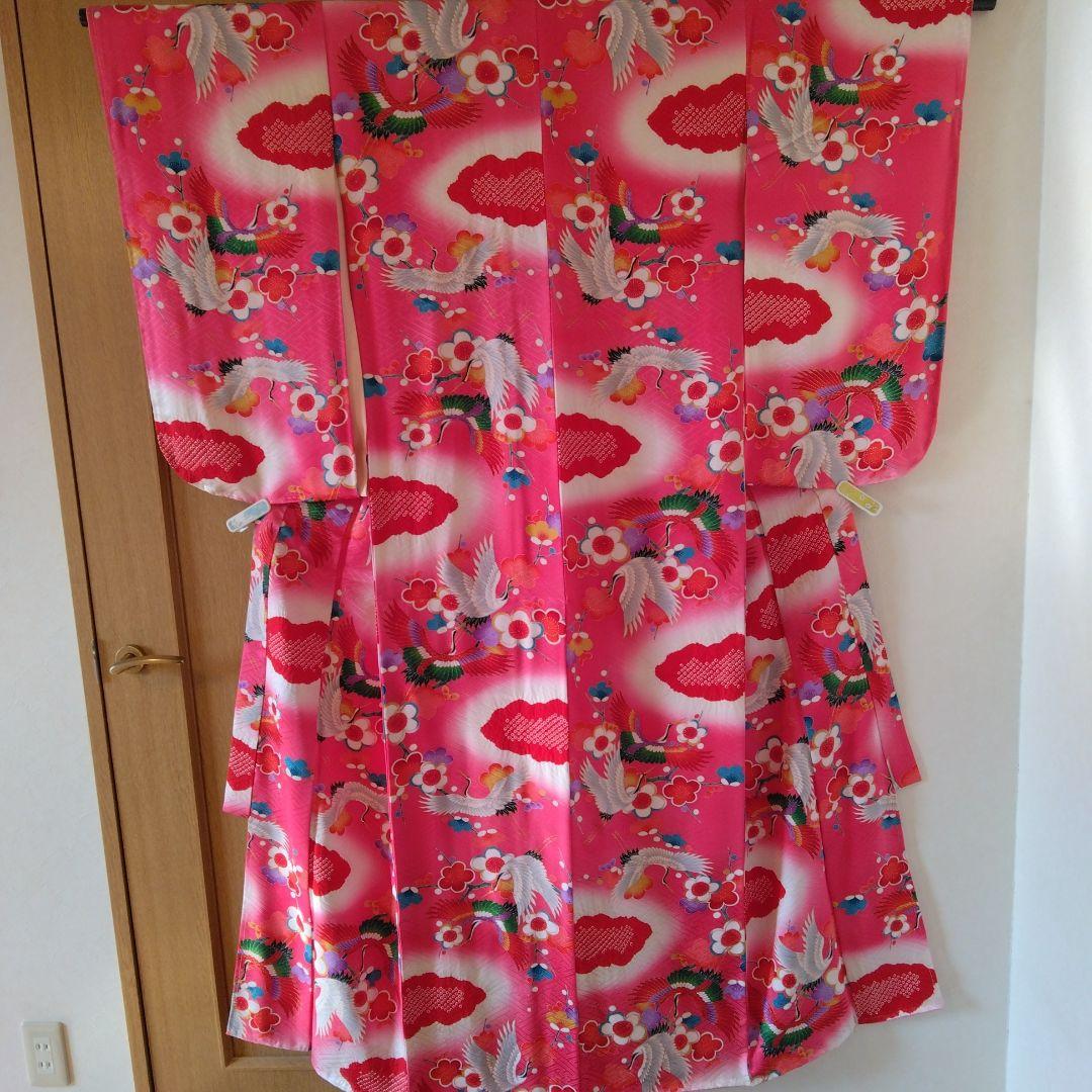 未使用　十三参り用着物　長襦袢　　袷　正絹　保管品