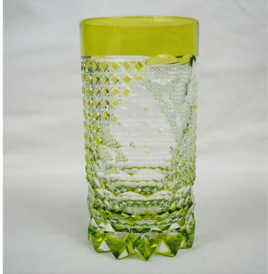 送料無料　伝統工芸士『篠崎清一』作江戸切子グラス2点　共箱　真作保証　篠崎硝子