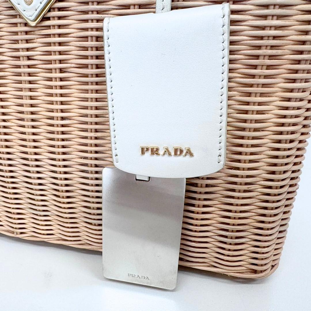 プラダ ウィッカー かごバッグ 1BG835 カナパ 2WAY ハンドバッグ