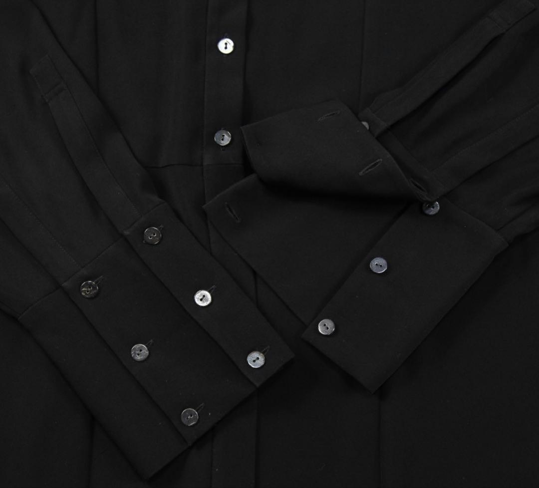 エンフォルド　ポリエステルノーカラーブラウス　黒