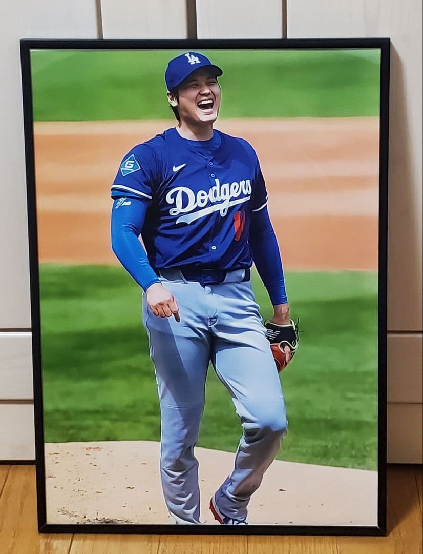 ぽこた ドジャース大谷翔平 MLB ！A3ポスターフレーム付きセット