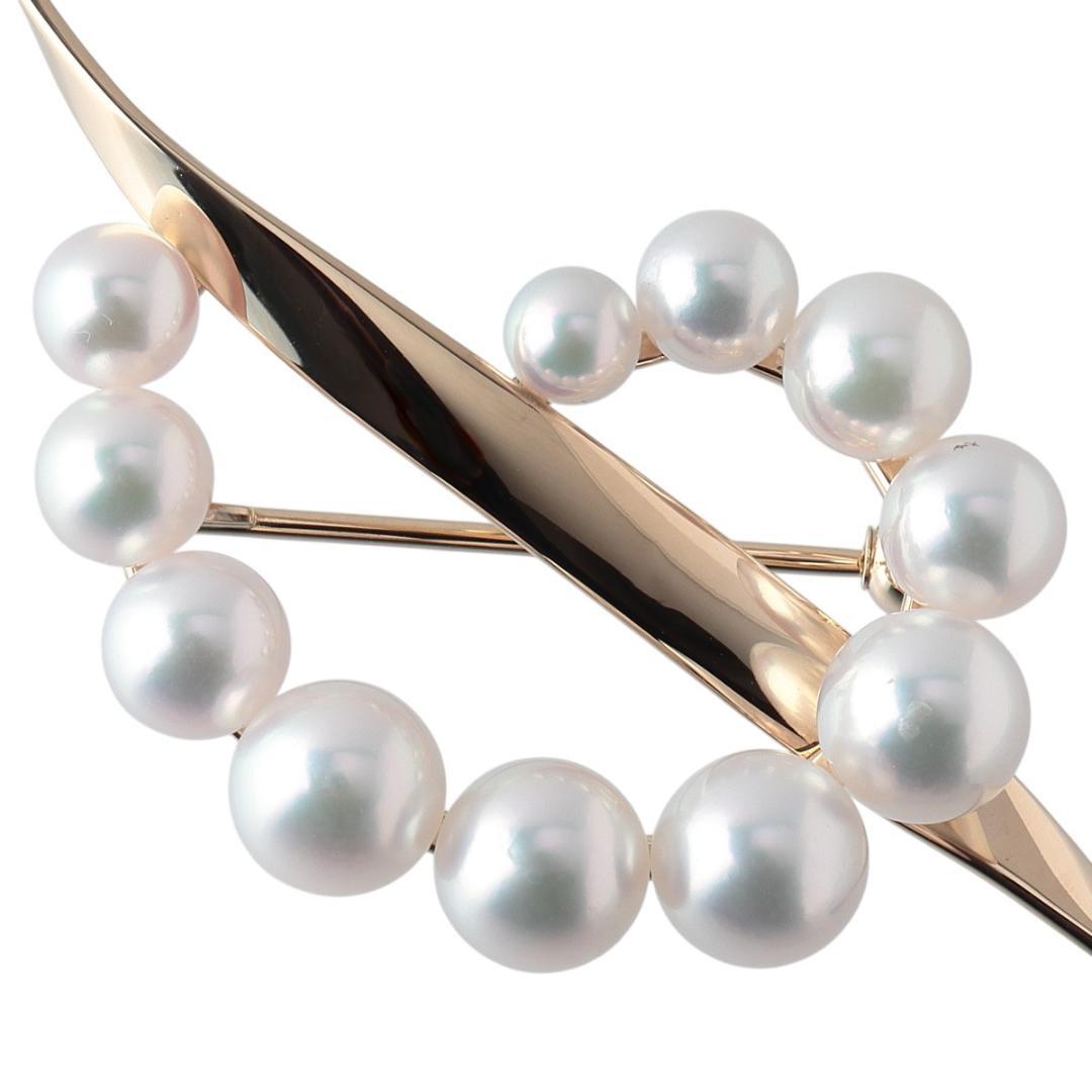 ミキモト アコヤパール ブローチ サークル K18YG【21879】